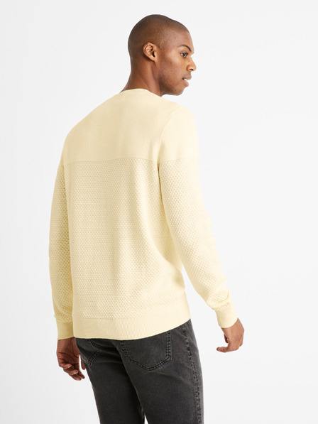 Celio Krémszínű férfi Celio Cebbublo pulóver
