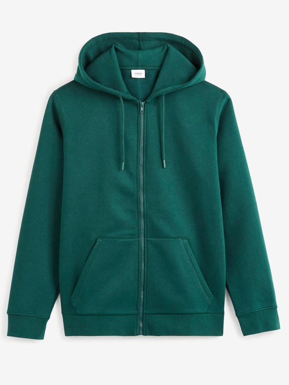 Celio Sötétzöld férfi Celio Vethree cipzáras pulóver