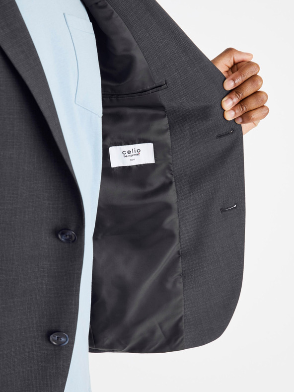 Celio Sötétszürke férfi gyapjúkeverék blézer Celio Culexus