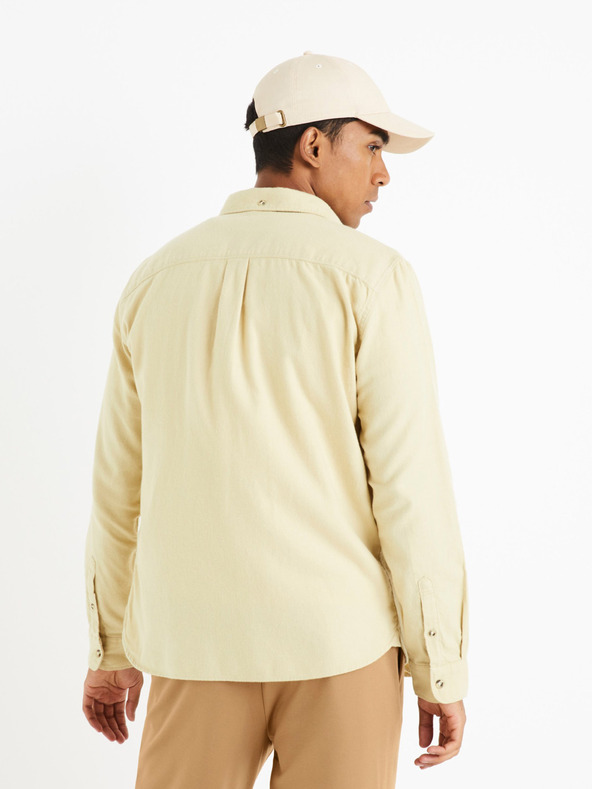 Celio Bézs férfi flanel ing Celio Caoflacko