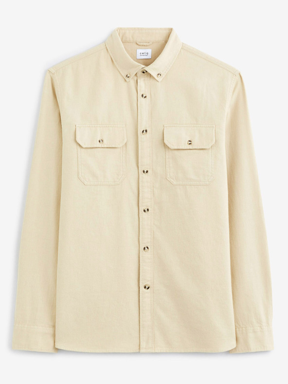 Celio Bézs férfi flanel ing Celio Caoflacko