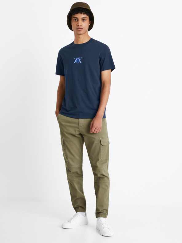 Celio Sötétkék férfi Celio Hunter & Hunter nyomtatott póló