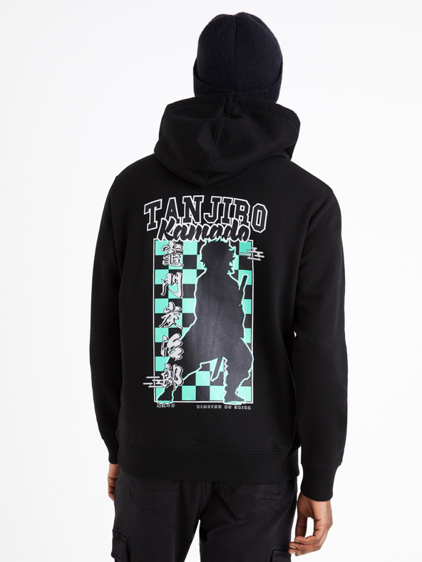 Celio Fekete Férfi nyomtatott pulóver Celio Démonölő