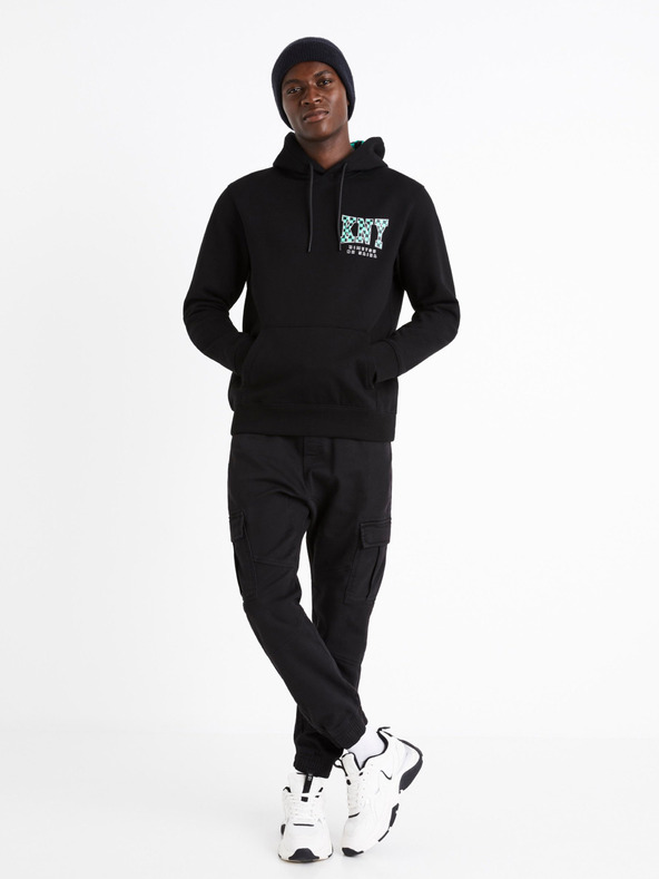 Celio Fekete Férfi nyomtatott pulóver Celio Démonölő