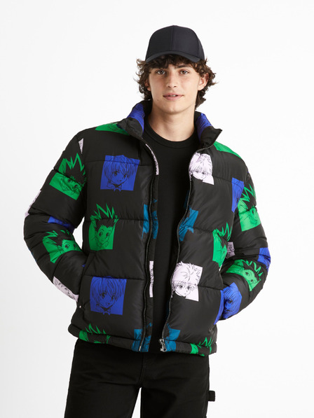 Celio Zöld-fekete férfi Celio Hunter & Hunter steppelt télikabát