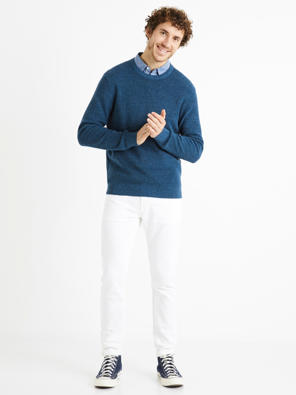 Celio Petrol férfi alap pulóver Celio Degrain