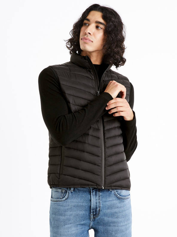 Celio Fekete férfi steppelt mellény Celio Dulock