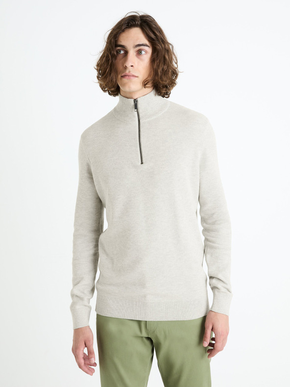 Celio Világosszürke férfi alap pulóver Celio Celio Celim