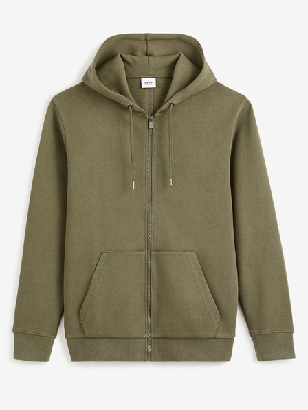 Celio Khaki színű férfi kapucnis Celio Fepiquet kapucnis pulóver