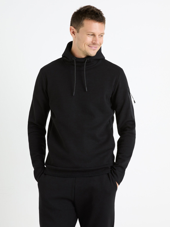 Celio Fekete férfi kapucnis pulóver Celio Feyokehood