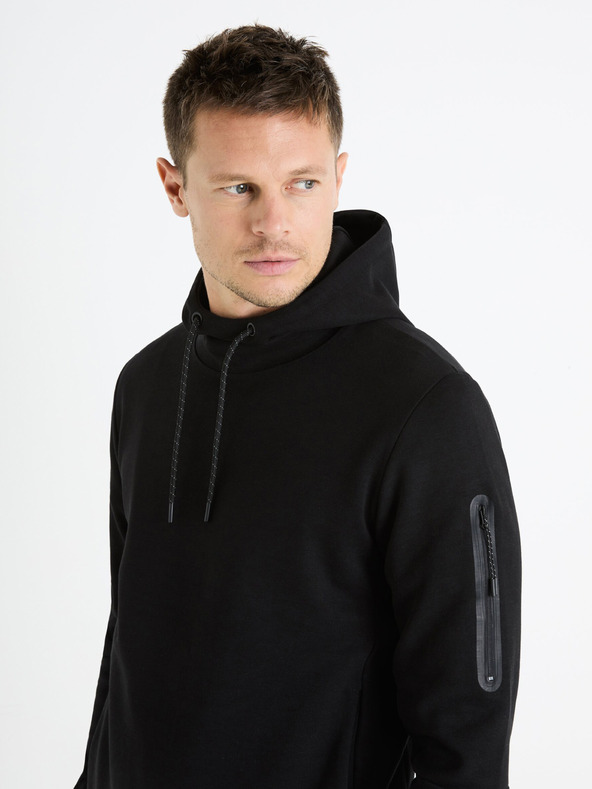 Celio Fekete férfi kapucnis pulóver Celio Feyokehood