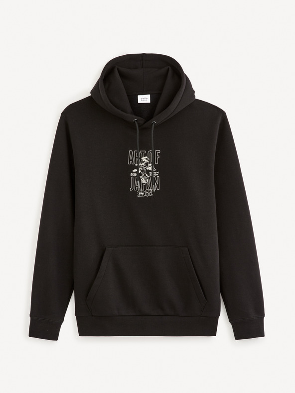 Celio Fekete férfi kapucnis pulóver Celio Fejabowl