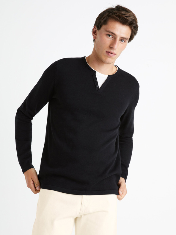 Celio Fekete férfi pulóver Celio Felano