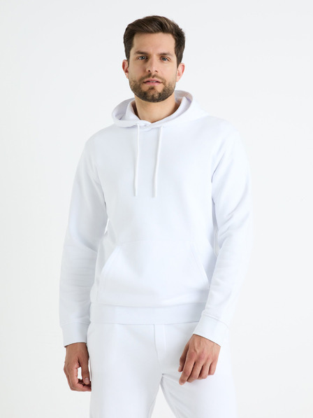 Celio Fehér férfi kapucnis pulóver Celio Fesix