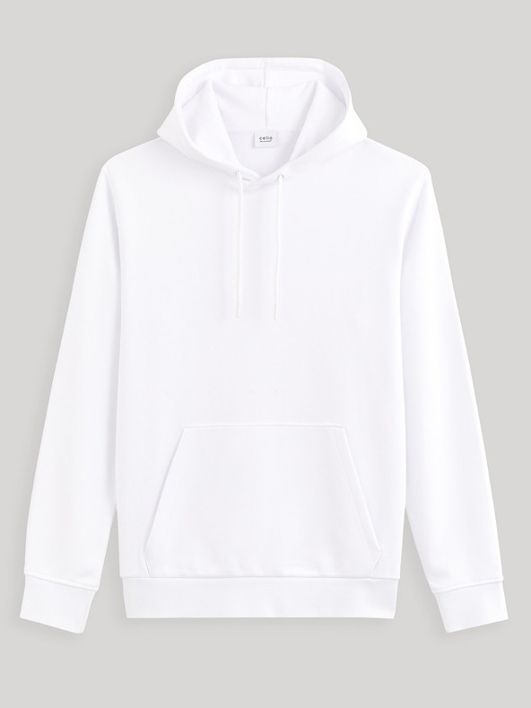 Celio Fehér férfi kapucnis pulóver Celio Fesix