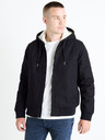 Celio Sötétkék férfi műszőrme kabát Celio Fuhoodie