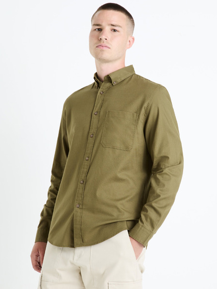 Celio Khaki színű férfi ing Celio Farobone2