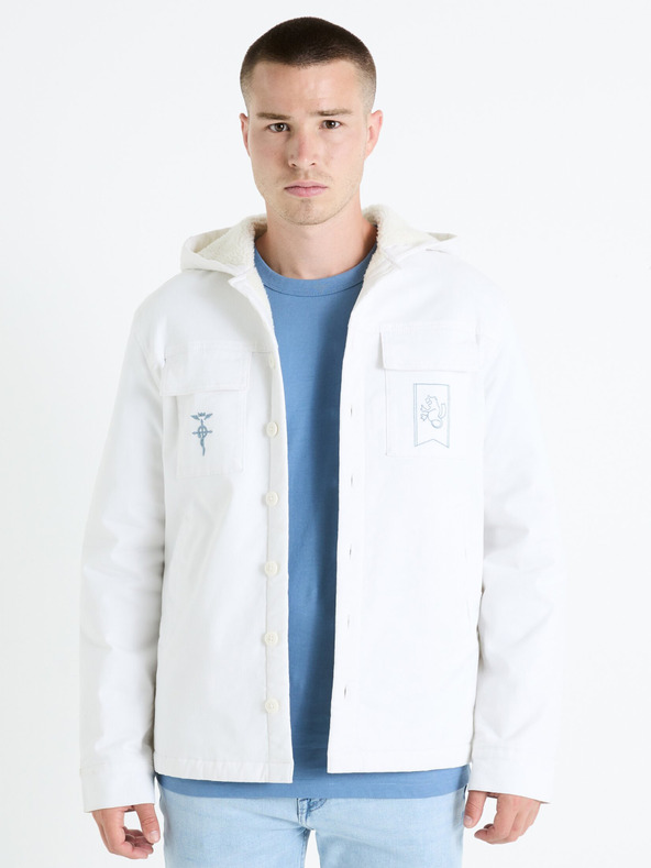 Celio Fehér férfi télikabát műszőrmével Celio Fullmetal Alchemist