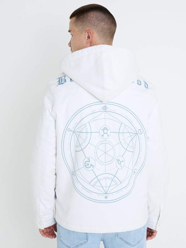 Celio Fehér férfi télikabát műszőrmével Celio Fullmetal Alchemist