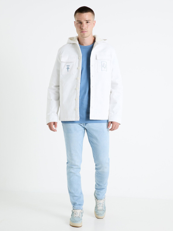 Celio Fehér férfi télikabát műszőrmével Celio Fullmetal Alchemist