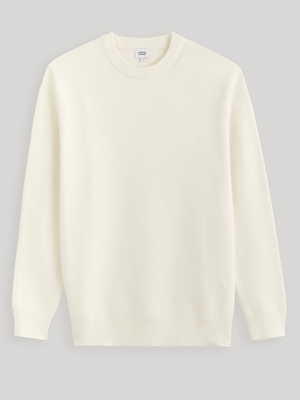 Celio Krémszínű férfi alap pulóver Celio Beclo