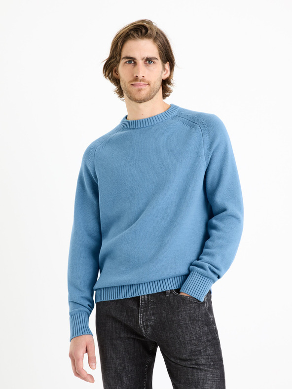 Celio Kék férfi alap pulóver Celio Febasic