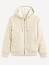 Celio Celio Fuhoodie krémszínű férfi műszőrme dzseki Celio Fuhoodie