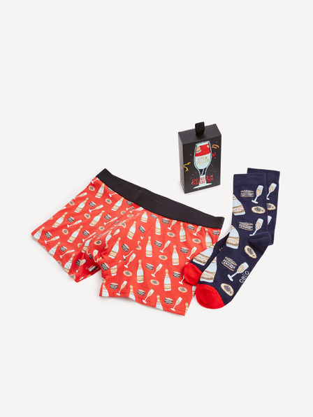 Celio Boxeralsó és zokni készlet piros és kék színben a Celio-tól