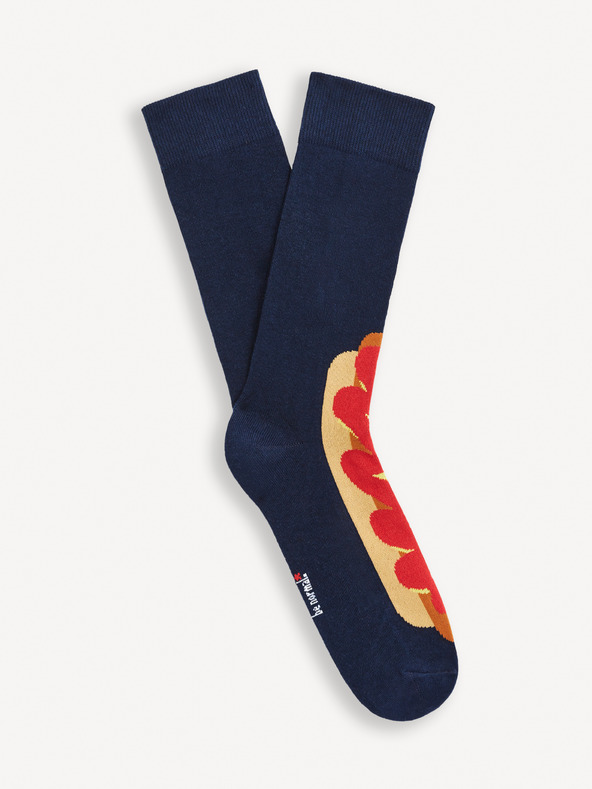 Celio Sötétkék férfi mintás Celio Hot Dog zokni