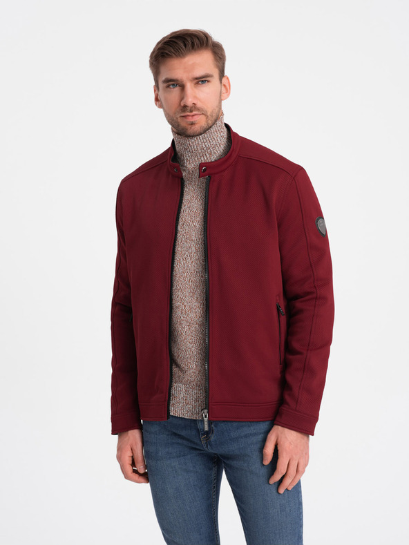 Ombre Clothing Férfi bordó könnyű dzseki Ombre Clothing BIKER BIKER