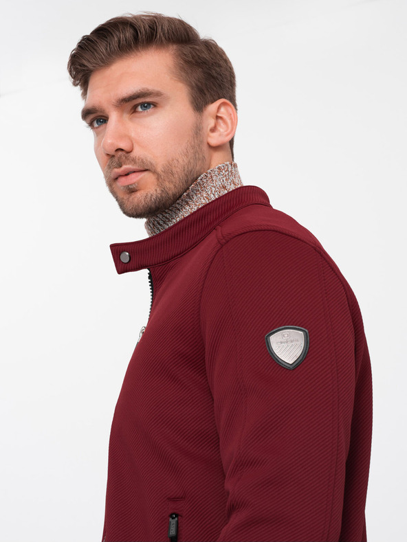Ombre Clothing Férfi bordó könnyű dzseki Ombre Clothing BIKER BIKER