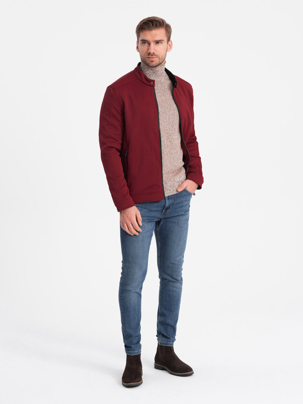 Ombre Clothing Férfi bordó könnyű dzseki Ombre Clothing BIKER BIKER