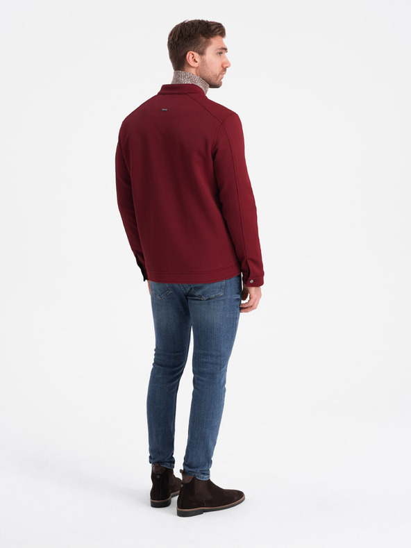 Ombre Clothing Férfi bordó könnyű dzseki Ombre Clothing BIKER BIKER