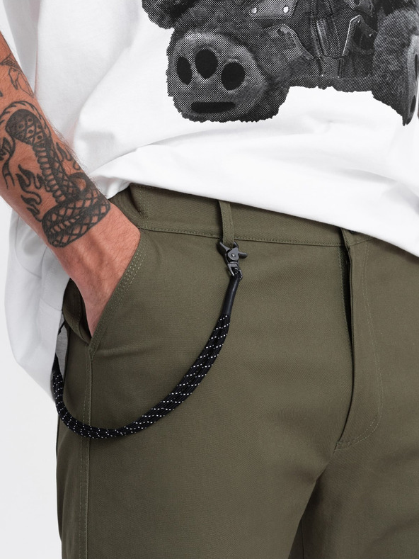 Ombre Clothing Sötétzöld férfi cargo nadrág Ombre Ruházat