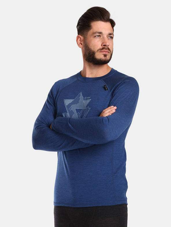 Kilpi Sötétkék férfi merinói gyapjú sportpóló KILPI MAVORA TOP