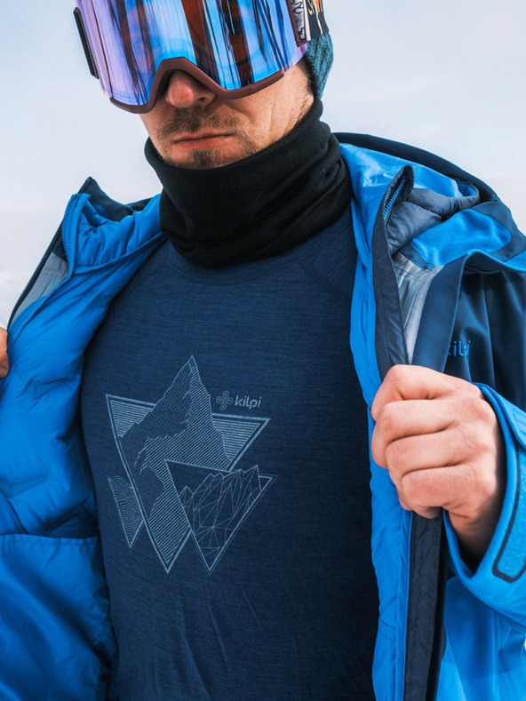 Kilpi Sötétkék férfi merinói gyapjú sportpóló KILPI MAVORA TOP