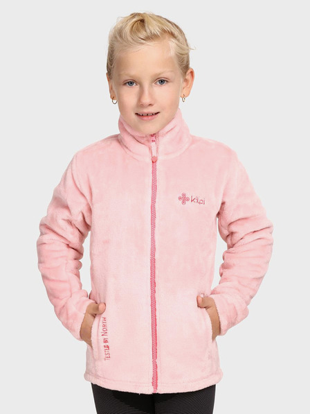 Kilpi Világos rózsaszínű lány fleece cipzáras kapucnis pulóver KILPI ERIN