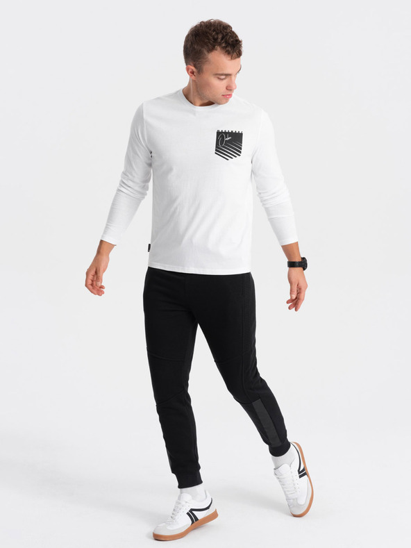 Ombre Clothing Fehér férfi nyomtatott póló Ombre Clothing