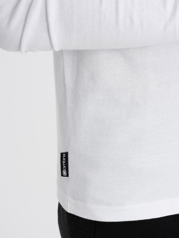 Ombre Clothing Fehér férfi nyomtatott póló Ombre Clothing