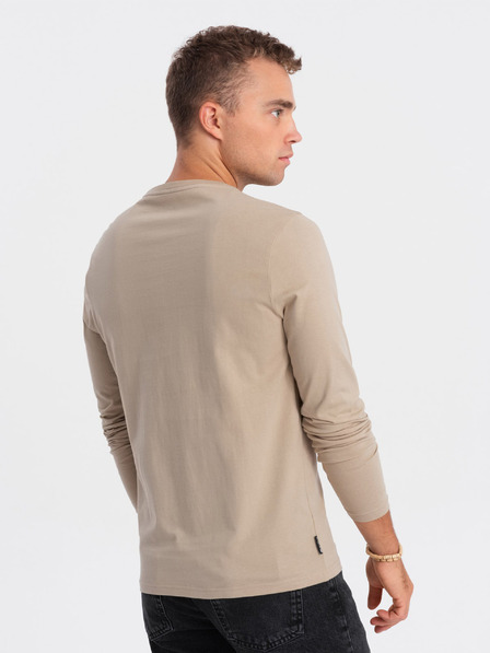 Ombre Clothing Bézs férfi póló Ombre Ruházat