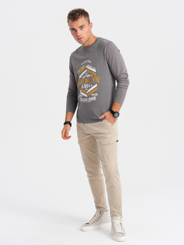 Ombre Clothing Szürke férfi póló Ombre ruházat