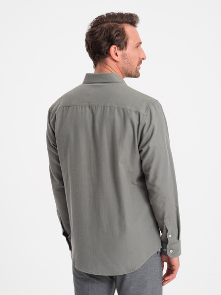 Ombre Clothing Khaki színű férfi ing Ombre Clothing