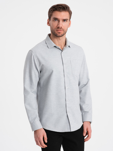 Ombre Clothing Világosszürke férfi szürke ing Ombre Clothing Ombre Clothing férfi ing