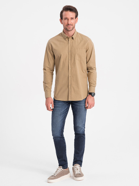 Ombre Clothing Világosbarna férfi ombre ruházat ing