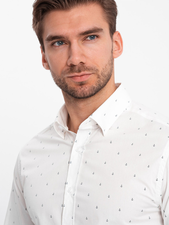 Ombre Clothing Fehér férfi mintás ing az Ombre Clothing által