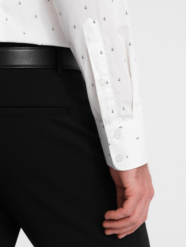 Ombre Clothing Fehér férfi mintás ing az Ombre Clothing által