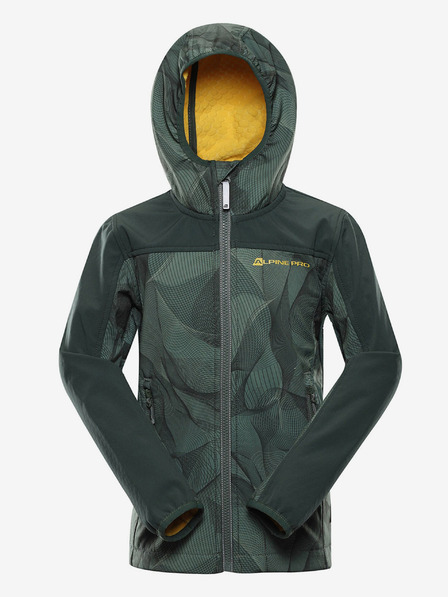 ALPINE PRO Sötétzöld gyerek softshell dzseki ALPINE PRO Hooro