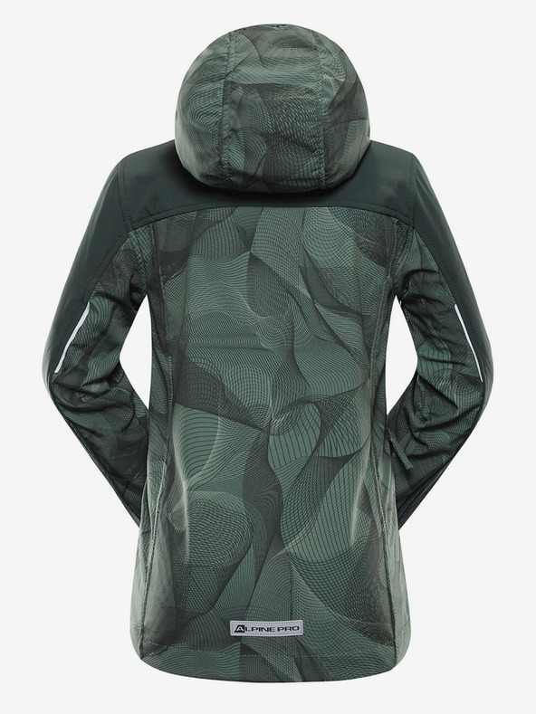 ALPINE PRO Sötétzöld gyerek softshell dzseki ALPINE PRO Hooro