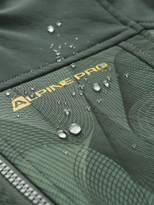 ALPINE PRO Sötétzöld gyerek softshell dzseki ALPINE PRO Hooro