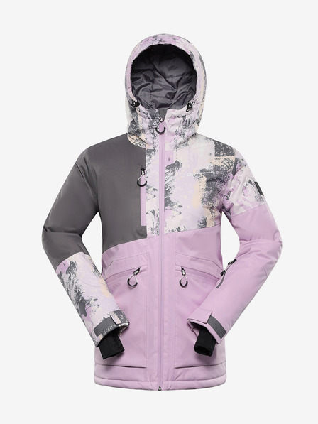 ALPINE PRO Szürke és lila női síkabát membránnal PTX ALPINE PRO Uzera